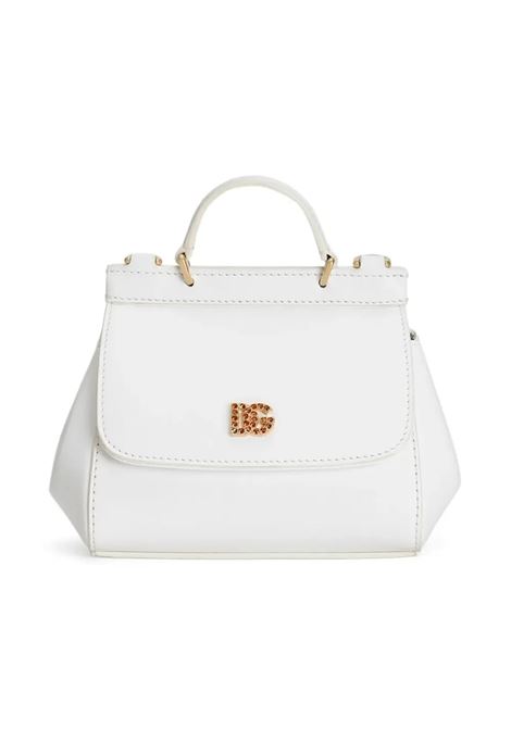 Borsa Sicily Bianca Con Logo DG Di Strass DOLCE & GABBANA KIDS | EB0003-AU6058S936